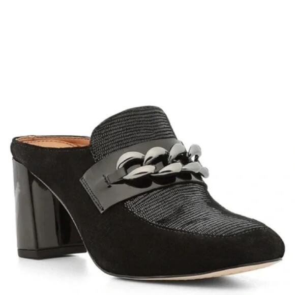 Donald Pliner Calista Mixed Media Mule Black - Picture 1 of 13